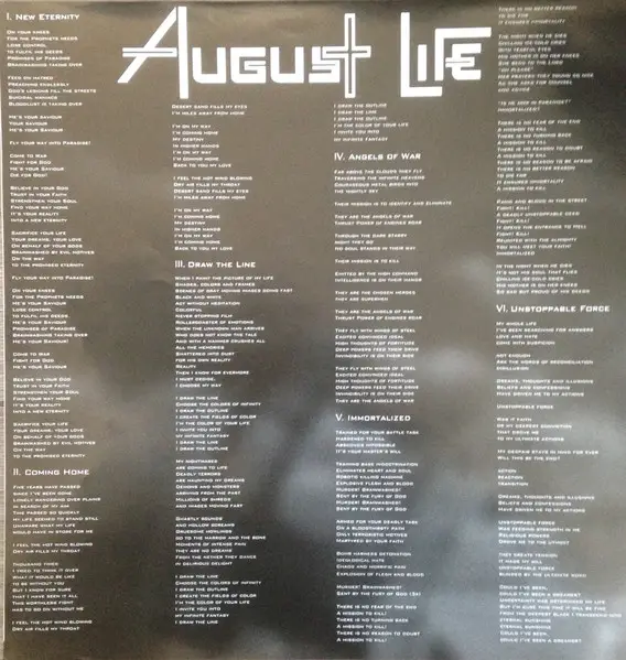 August Life - New Eternity (Синий, Прозрачный, Альбом, Лимитированое) - фото №3