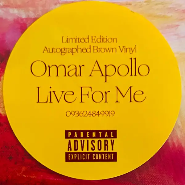 Omar Apollo - Live For Me (Коричневый, Подписанный, Вкладыш, EP, Лимитированое) - фото №8