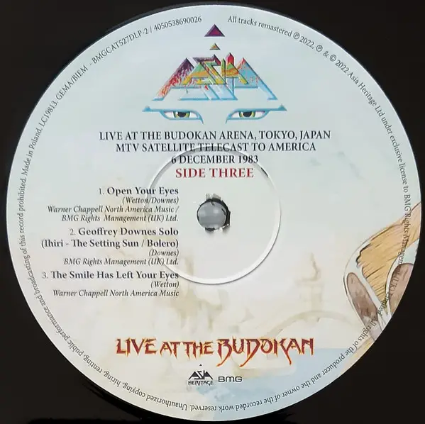 Asia - Live At The Budokan Tokyo 1983 (MTV Satellite Telecast To America 6 December 1983) (2 платівки, Альбом, Ремастеринг, Моно) - фото №8