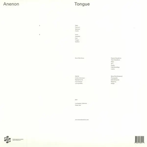 Anenon - Tongue (Прозрачный, Полупрозрачный, Альбом, Лимитированое) - фото №2