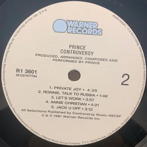 Prince - Controversy (180 грамм, Альбом, Переиздание, Дополнительная печать) - фото №5