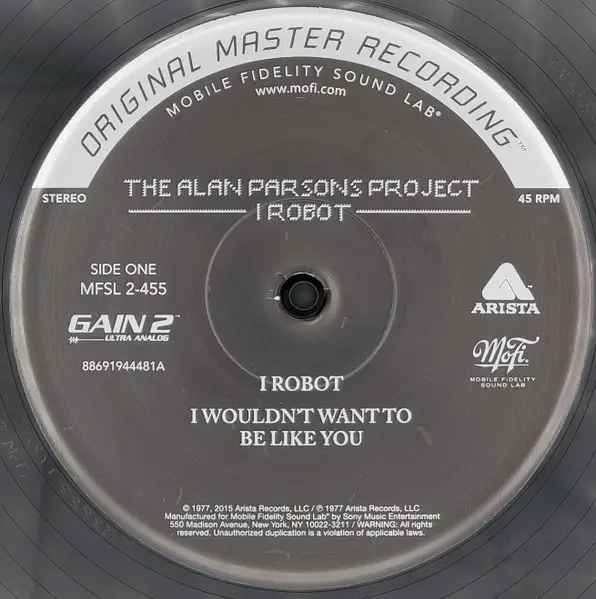 The Alan Parsons Project - I Robot (2 пластинки, 180 грамм, Раскладная обложка, 45 об/мин, Альбом, Лимитированое, Пронумерованный, Переиздание, Ремастеринг, Специальное издание) - фото №5