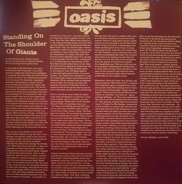 Oasis - Standing On The Shoulder Of Giants (Розкладна обкладинка, Альбом, Лимітоване, Перевидання, Додатковий друк) - фото №7