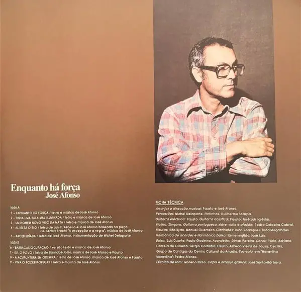 José Afonso - Enquanto Há Força (Gatefold, LP, Album, Reissue, Remastered) - фото №4