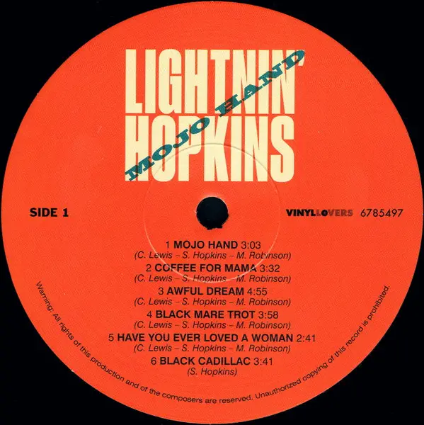 Lightnin' Hopkins - Mojo Hand (LP, Album, Reissue) - фото №4