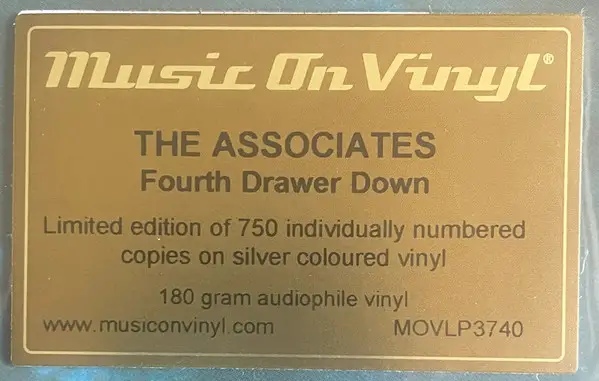 The Associates - Fourth Drawer Down (Серебристый, 180 грамм, Альбом, Сборник, Лимитированое, Пронумерованный, Переиздание) - фото №4