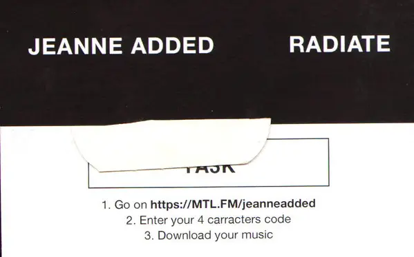 Jeanne Added - Radiate (LP, Album) - фото №8