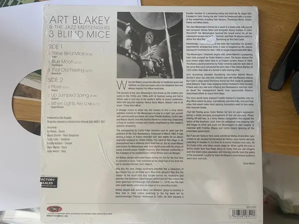 Art Blakey & The Jazz Messengers - 3 Blind Mice (Червоний) - фото №2