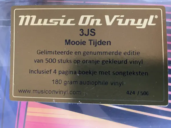 3JS - Mooie Tijden (Orange, LP, Album, Numbered) - фото №10