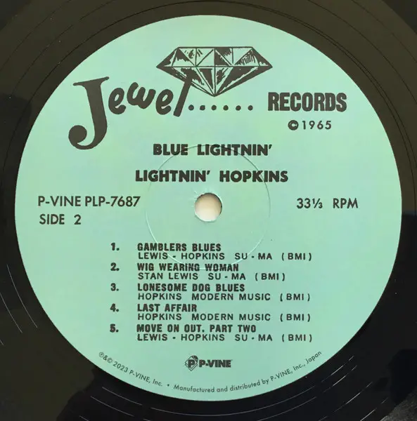 Lightnin' Hopkins - Blue Lightnin' (LP, Album, Reissue, Remastered, Mono) - фото №4