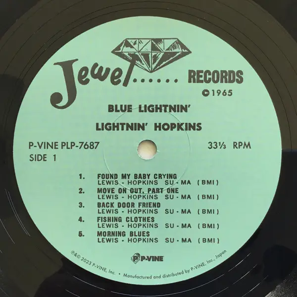 Lightnin' Hopkins - Blue Lightnin' (LP, Album, Reissue, Remastered, Mono) - фото №3