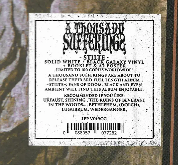 A Thousand Sufferings - Stilte (White, LP, Album) - фото №2
