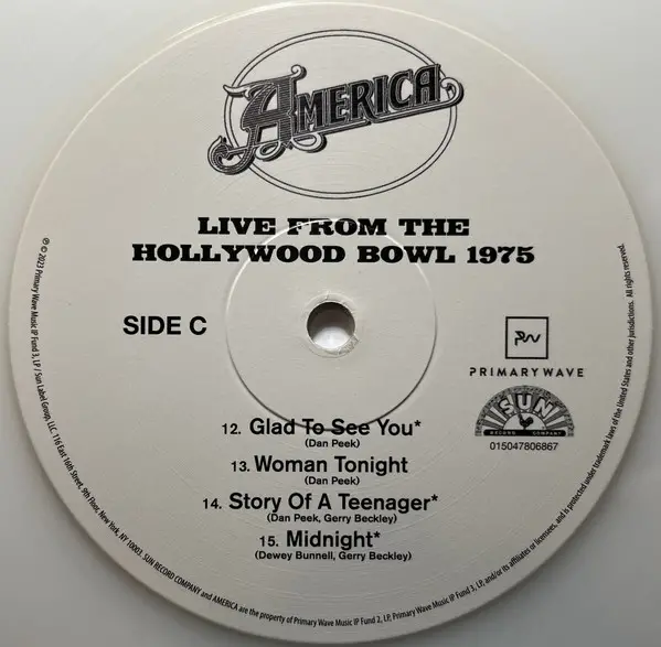 America - Live From The Hollywood Bowl 1975 (2 платівки, Кольоровий, Record Store Day, Лимітоване) - фото №5