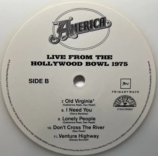 America - Live From The Hollywood Bowl 1975 (2 платівки, Кольоровий, Record Store Day, Лимітоване) - фото №4