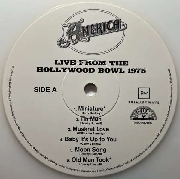 America - Live From The Hollywood Bowl 1975 (2 платівки, Кольоровий, Record Store Day, Лимітоване) - фото №3