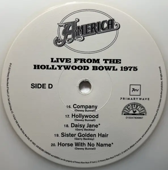 America - Live From The Hollywood Bowl 1975 (2 платівки, Кольоровий, Record Store Day, Лимітоване) - фото №6
