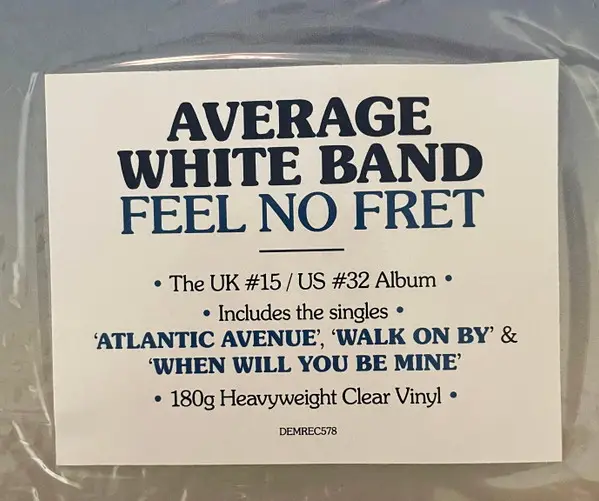 Average White Band - Feel No Fret (180 грамм, Прозрачный, Альбом, Переиздание, Ремастеринг) - фото №9