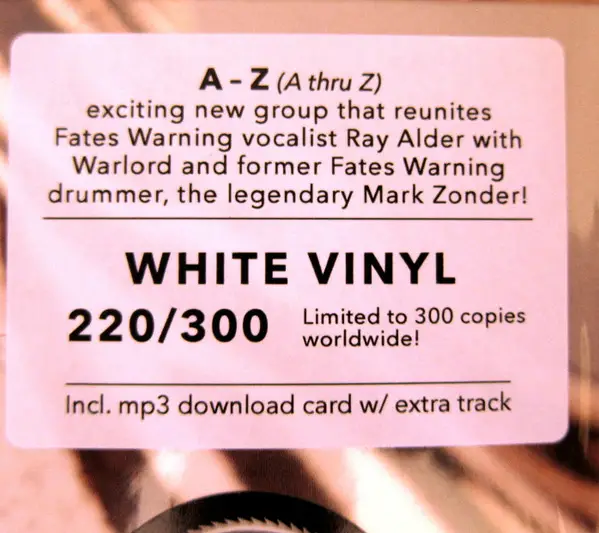 A-Z - A-Z (White, LP, Album, Numbered) - фото №5