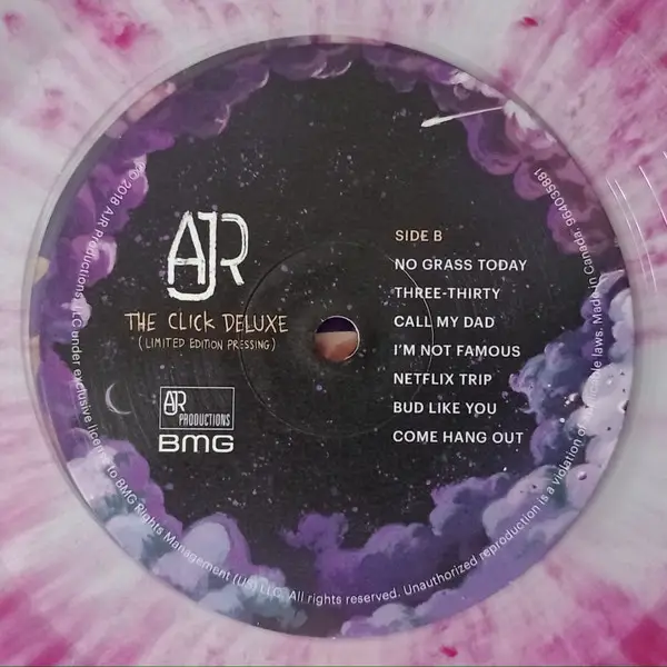 AJR - The Click (Deluxe Edition) (Limited Edition Pressing) (2 платівки, Прозорий, Червоний, Бризки, Альбом, Гравірована, Лимітоване, Перевидання) - фото №4