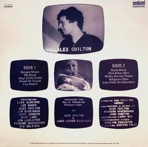Alex Chilton - Like Flies On Sherbert (Непрозорий, Синьо-зелений, Альбом, Перевидання) - фото №2