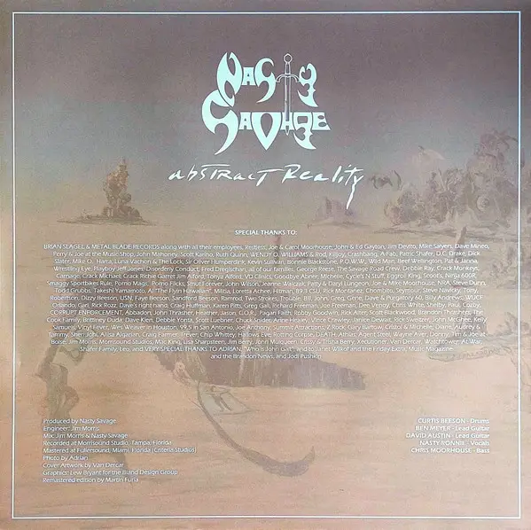 Nasty Savage - Abstract Reality (Прозрачный, Зелёный, Серебристый, Брызги, 33 ⅓ об/мин, Односторонний, EP, Гравированная, Переиздание) - фото №4