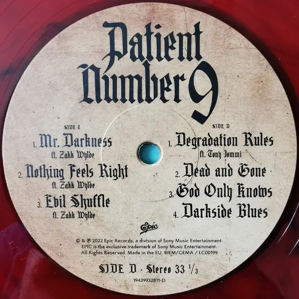 Ozzy Osbourne - Patient Number 9 (2 платівки, Прозорий, Червоний, Чорний, Мармур, Альбом, Лимітоване) - фото №7