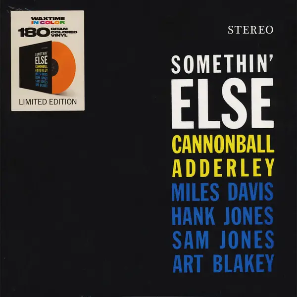 Cannonball Adderley & Miles Davis & Hank Jones & Sam Jones & Art Blakey - Somethin' Else (Orange, 180g, LP, Album, Reissue, Stereo)