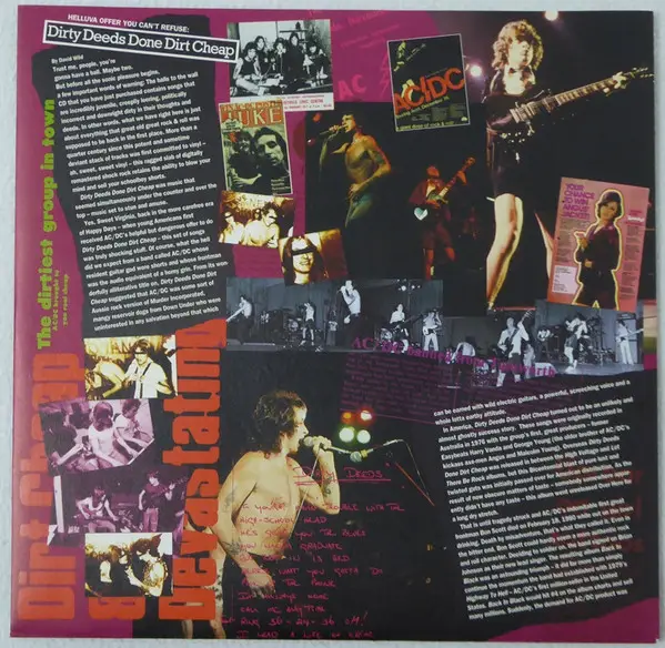 AC/DC - Dirty Deeds Done Dirt Cheap (LP, Album, Reissue, Remastered, Stereo) - фото №5