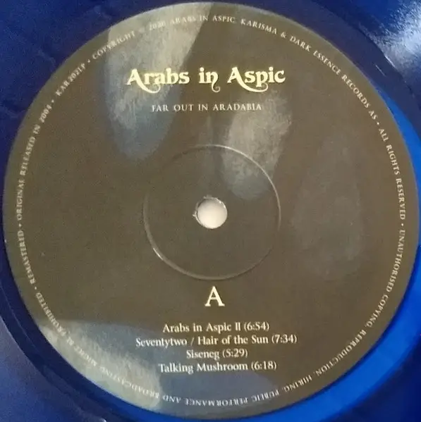 Arabs In Aspic - Far Out In Aradabia (180 грамм, Прозрачный, Синий, Лимитированое, Переиздание, Ремастеринг) - фото №6