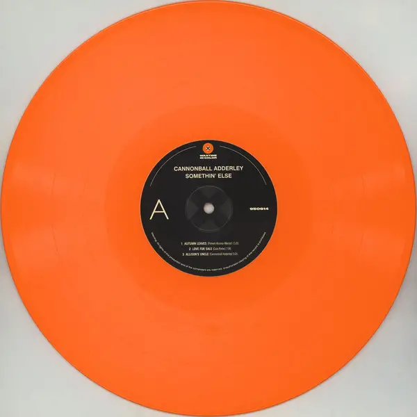 Cannonball Adderley & Miles Davis & Hank Jones & Sam Jones & Art Blakey - Somethin' Else (Orange, 180g, LP, Album, Reissue, Stereo) - фото №4