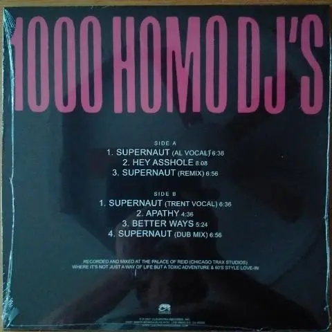 1000 Homo DJs - Supernaut (Pink, Compilation, Reissue) - фото №2