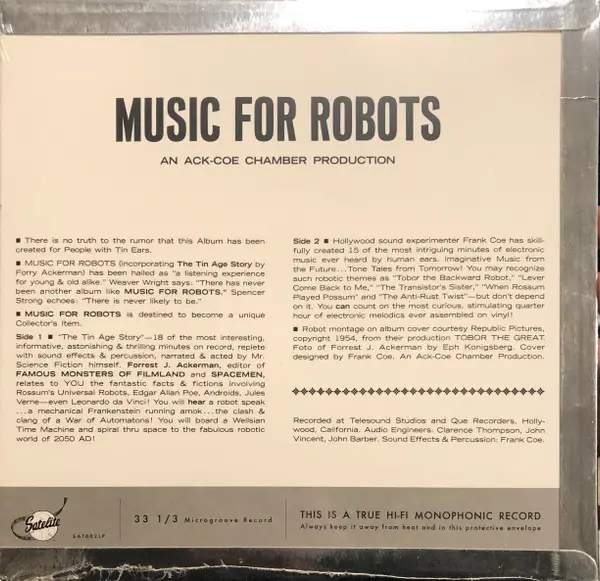 Forrest J. Ackerman & Frank Coe - Music For Robots (Album, Reissue, Mono) - фото №4