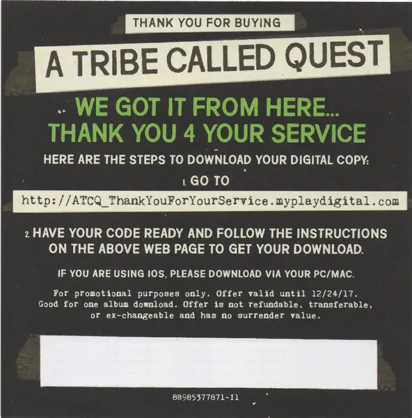 A Tribe Called Quest - We Got It From Here…Thank You 4 Your Service (2 платівки, LP, Album) - фото №12