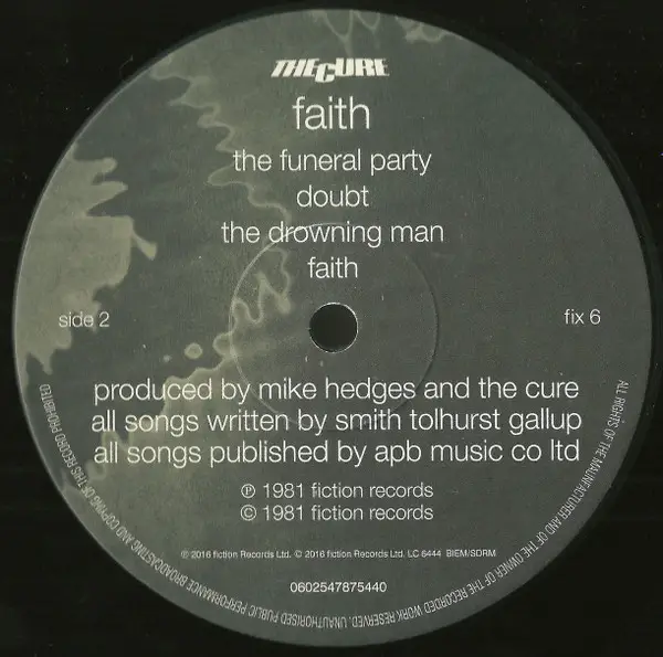 The Cure - Faith (180 грамм, Альбом, Переиздание, Ремастеринг, Дополнительная печать) - фото №5
