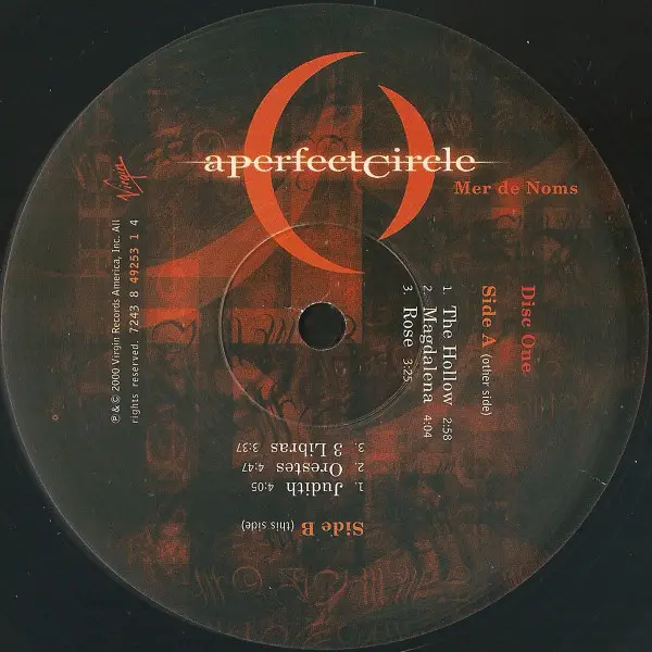 A Perfect Circle - Mer De Noms (2 пластинки, Gatefold, 180g, LP, Album, Reissue) - фото №6