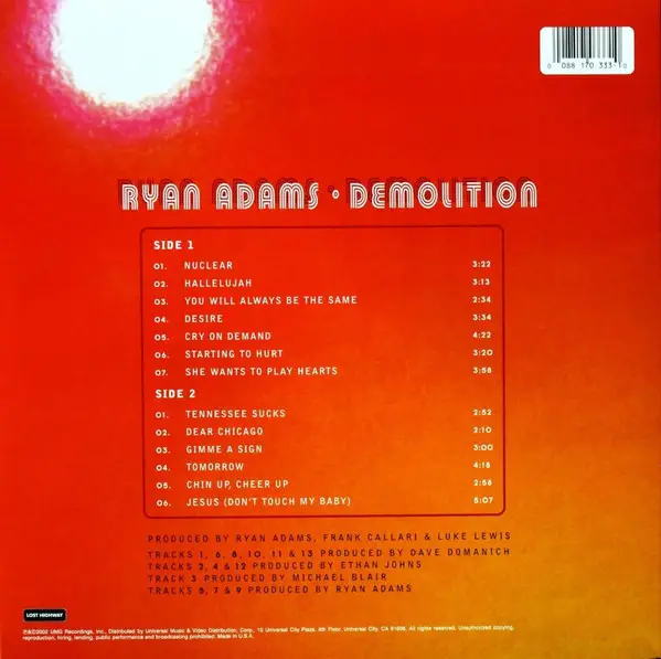 Ryan Adams - Demolition (LP, Album) - фото №2