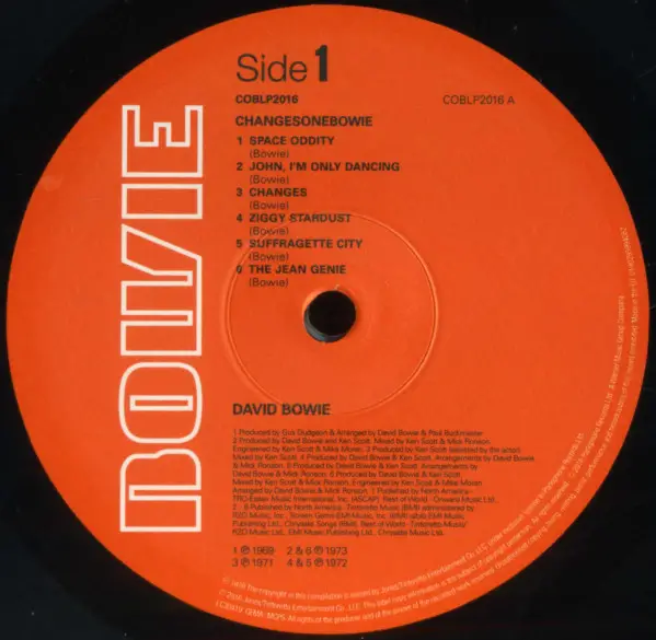 David Bowie - ChangesOneBowie (LP, Compilation, Reissue, Stereo) - фото №3