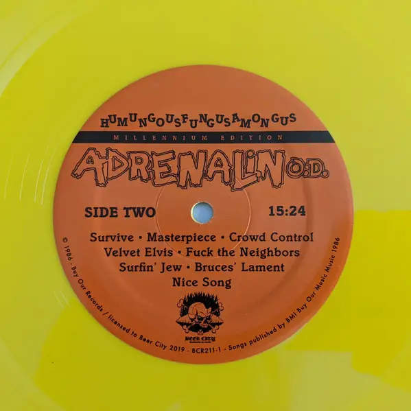 Adrenalin O.D. - Humungousfungusamongus  - Millennium Edition (Yellow, LP, Album, Reissue, Remastered) - фото №4