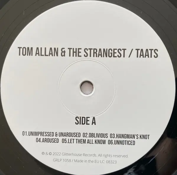 Tom Allan & The Strangest - TAATS (33 ⅓ об/хв, Альбом) - фото №3