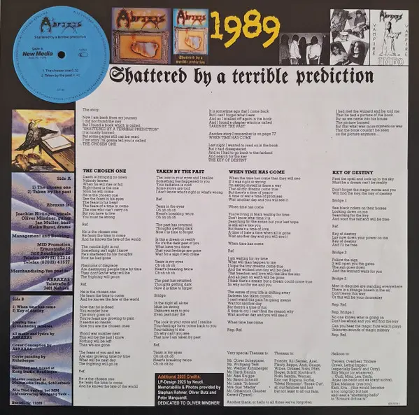 Abraxas - Shattered By A Terrible Prediction / Signs (LP, Compilation, Remastered) - фото №3