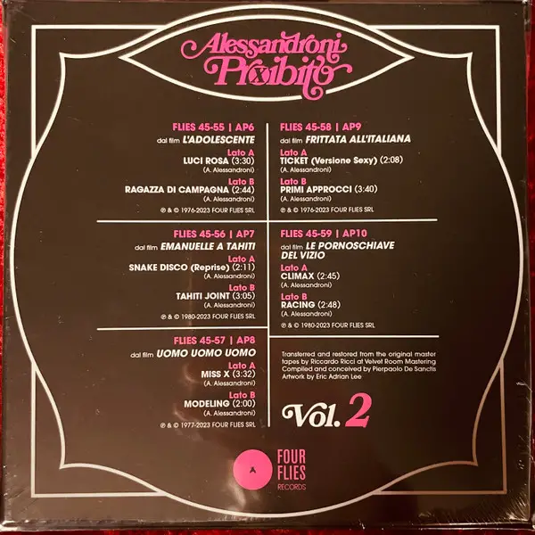 Alessandro Alessandroni - Alessandroni Proibito, Vol. 2 (Music from Red Light Films 1976-1980) (5 платівок, 45 об/хв) - фото №2