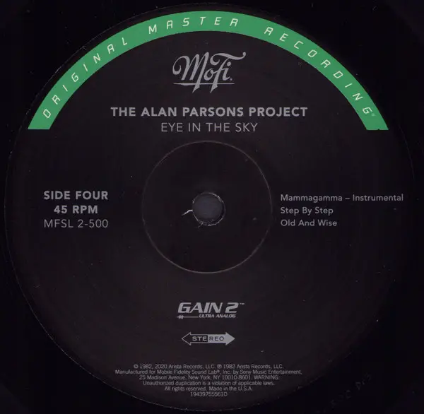 The Alan Parsons Project - Eye In The Sky (2 пластинки, 180 грамм, Раскладная обложка, 45 об/мин, Альбом, Пронумерованный, Переиздание, Ремастеринг, Специальное издание) - фото №7