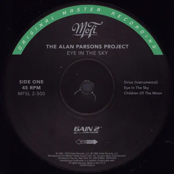 The Alan Parsons Project - Eye In The Sky (2 пластинки, 180 грамм, Раскладная обложка, 45 об/мин, Альбом, Пронумерованный, Переиздание, Ремастеринг, Специальное издание) - фото №4
