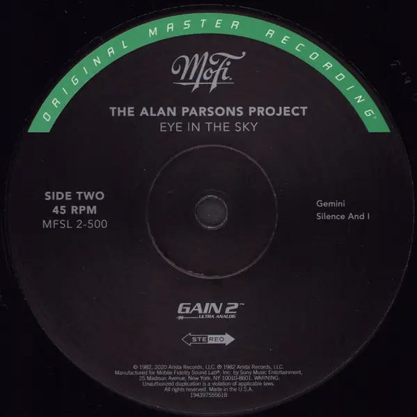 The Alan Parsons Project - Eye In The Sky (2 пластинки, 180 грамм, Раскладная обложка, 45 об/мин, Альбом, Пронумерованный, Переиздание, Ремастеринг, Специальное издание) - фото №5