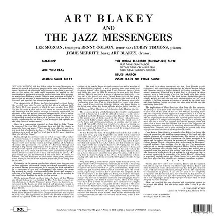 Art Blakey & The Jazz Messengers - Art Blakey And The Jazz Messengers (180 грам, Синій, Альбом, Перевидання) - фото №2