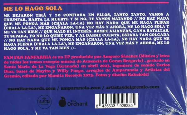 Amparanoia & Artistas Del Gremio - Fan Fan Fanfarria (Синій, 45 об/хв, EP) - фото №6