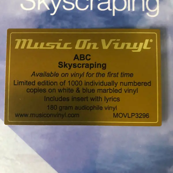 ABC - Skyscraping (White, Blue, Marble, 180g, LP, Numbered, Reissue, Stereo) - фото №4