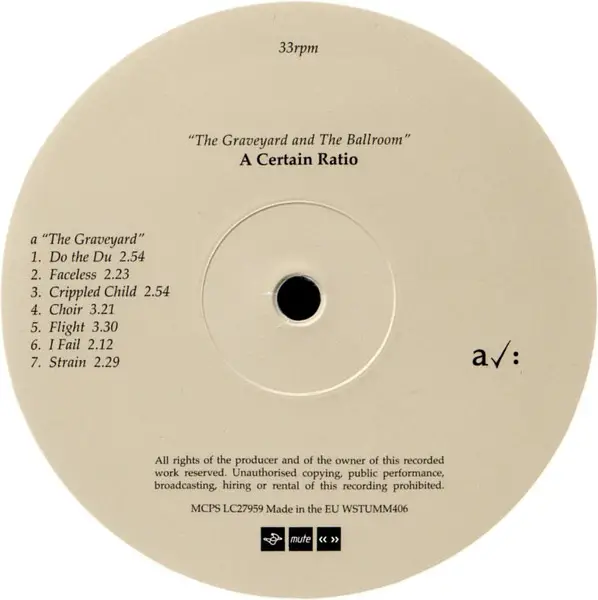 A Certain Ratio - The Graveyard And The Ballroom (White, LP, Album, Reissue, Stereo) - фото №5