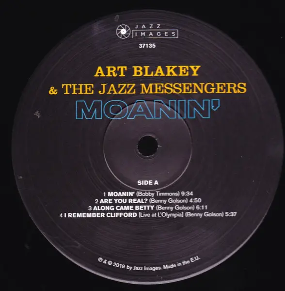 Art Blakey & The Jazz Messengers - Moanin’ (180 грам, Альбом, Лимітоване, Перевидання) - фото №3
