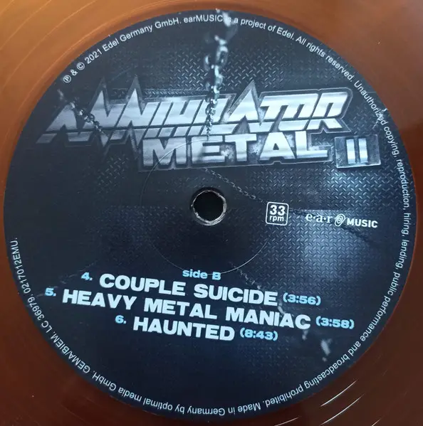Annihilator - Metal II (2 пластинки, Оранжевый, Лимитированое) - фото №7